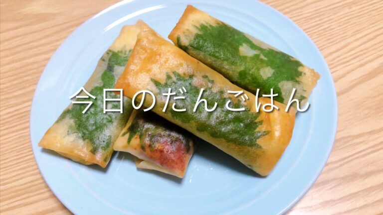 【ささみしそ梅チー春巻き】23歳一人暮らしの揚げ焼きでつくる春巻き