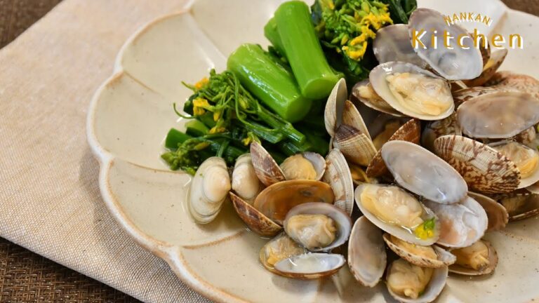 【なんかんキッチン】アサリとアスパラ菜の酒蒸し