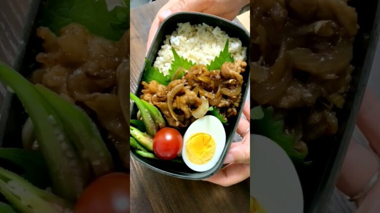【旦那弁当】汁漏れなし♪薄切り豚肉のしょうが焼き弁当 #お弁当おかず #シンプルおかず #shorts