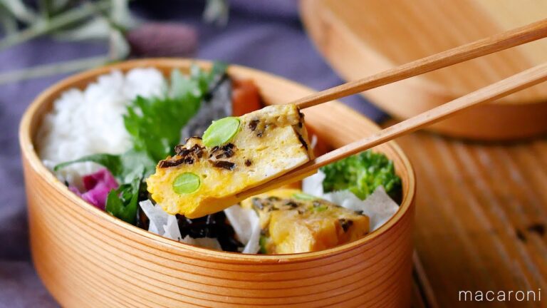 【はんぺんと塩昆布の卵焼き】冷めてもふわふわ。レンジで簡単！お弁当に♪