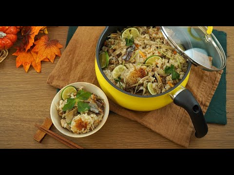 きのこたっぷり 秋刀魚の炊き込みご飯　#shorts  #wahei_recipe