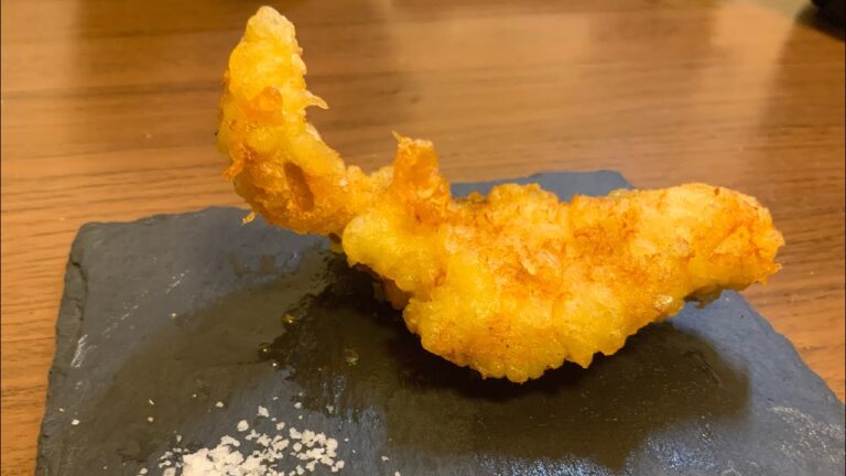 鱈に衣を着せて揚げた天ぷらを塩でいただく　-Codfish Tempura-【ASMR】