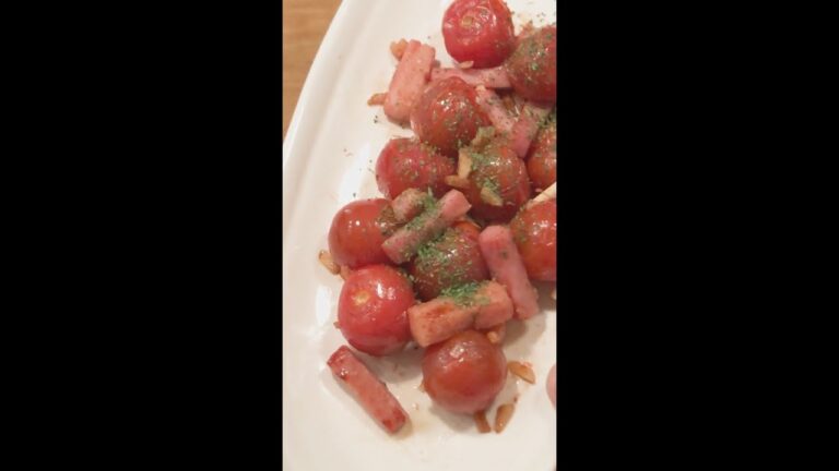 【簡単料理レシピ】 ミニトマトベーコン（にんにくしょうゆ炒め） #shorts