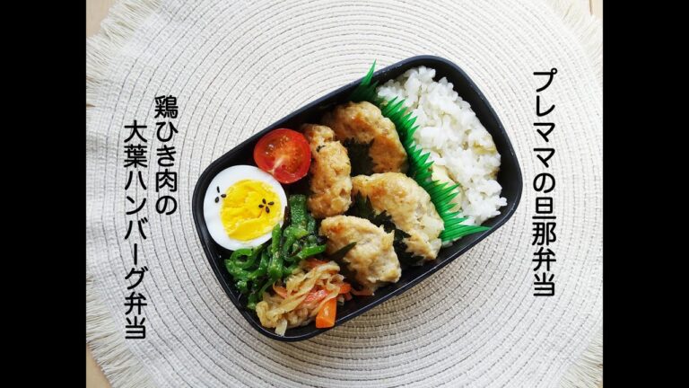 【プレママ弁当】鶏ひき肉の大葉ハンバーグ弁当【旦那弁当】