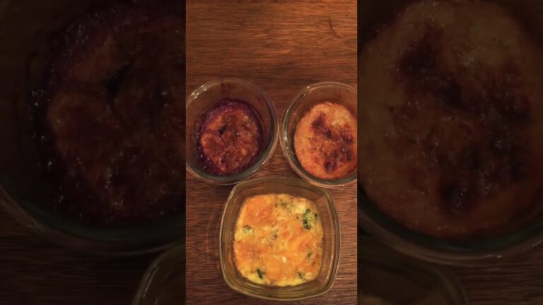 Brunch Mini Meal Broccoli & Bacon Quiche, Banana Bread Style Peach & Blueberry Cobblers by AliNICOLE