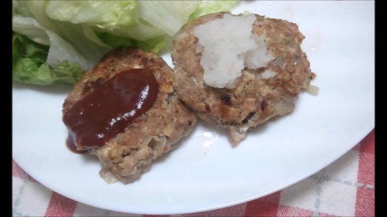 卵も小麦粉もパン粉も使わずヘルシーな豆腐ハンバーグを作りました。