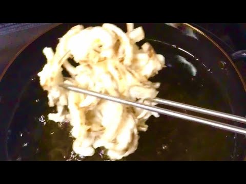 しいたけとたまねぎのかき揚げを作ったら美味しかった！