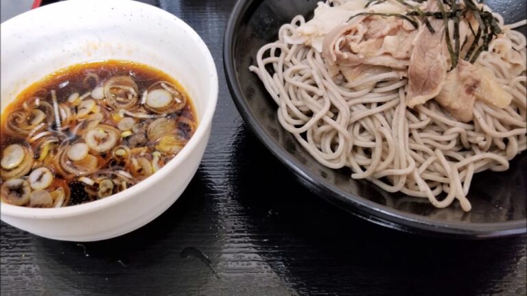 山手線お宝限定そば　ピリ辛肉つけそば　上野駅　大江戸そば