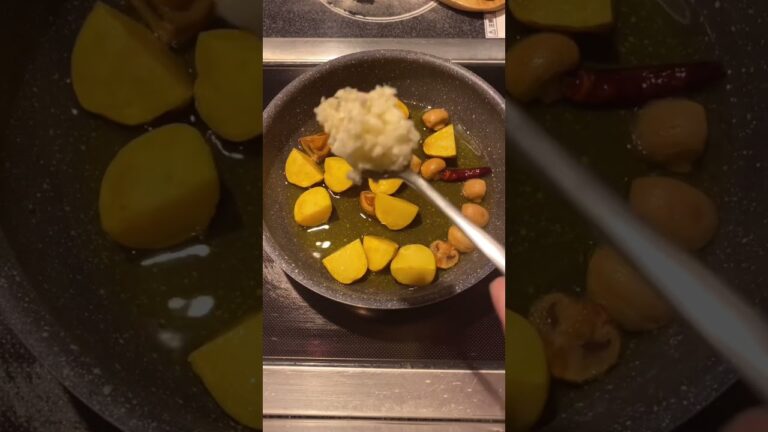 【社長の塩辛とインカの目覚めのアヒージョ】#アヒージョ #インカの目覚め #男飯