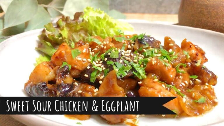 Sweet Sour Chicken & Eggplant / レンジで茄子と鶏肉の甘酢煮
