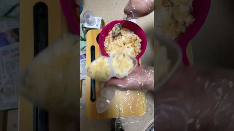 KALDIにんにく味噌で冷凍おにぎりまとめて作ってみたよ。チャンネル登録よろしくお願いします。