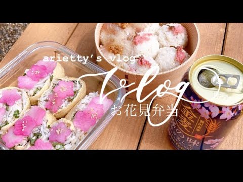 vlog｜お花見弁当の作り方｜手毬寿司｜自家製昆布締め｜予祝
