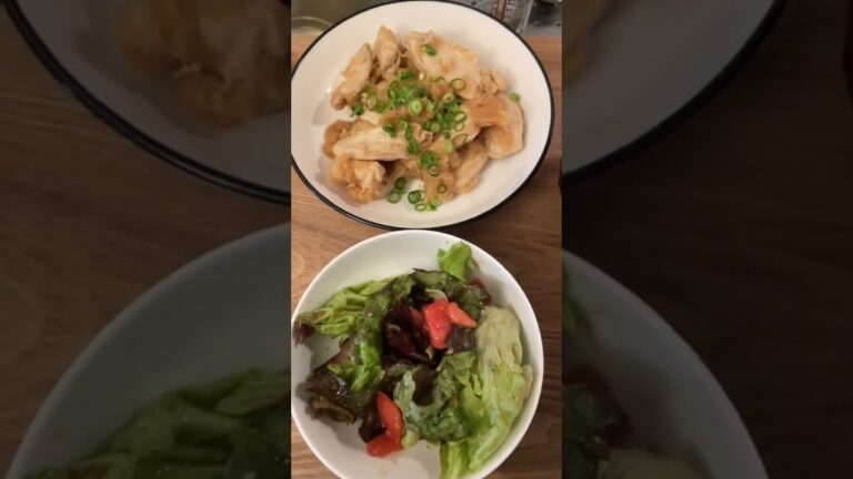 【ヘルシー献立】とりむね肉のさっぱり大根おろし煮withサラダ&味噌汁【自炊日記】 #Shorts