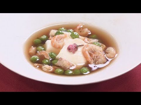 グリンピースと干し海老のあんかけ豆腐