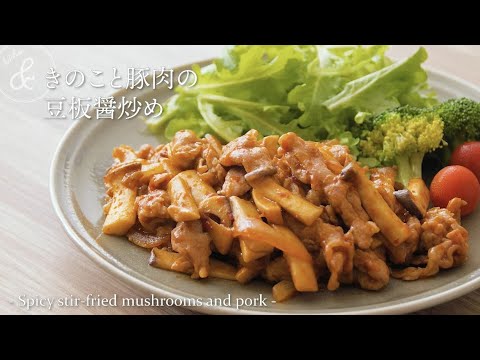 きのこと豚肉の豆板醤炒め    & kitchen - アンドキッチン