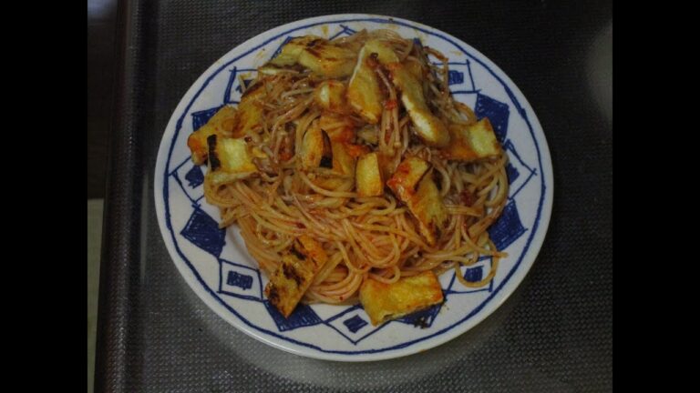 油揚げとエノキダケのパスタ