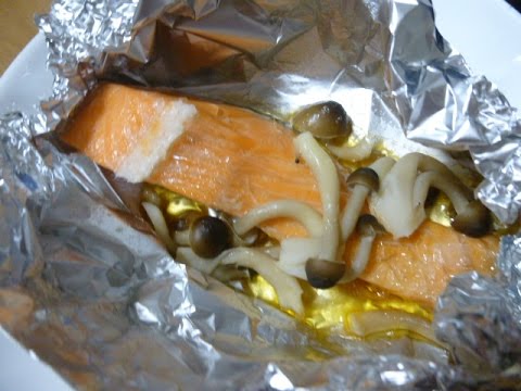 【レシピ】鮭としめじのバター入りホイル包み焼き♪