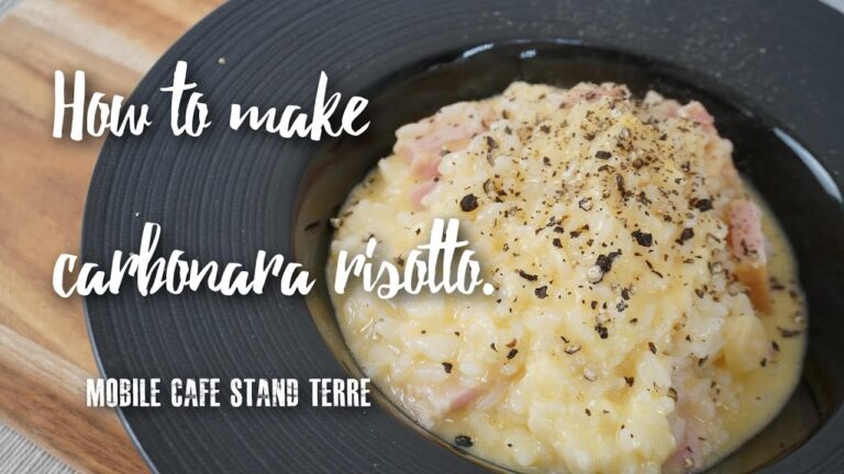 残ったご飯で作る「カルボナーラリゾット」 How to make carbonara risotto. 【キッチンカー】