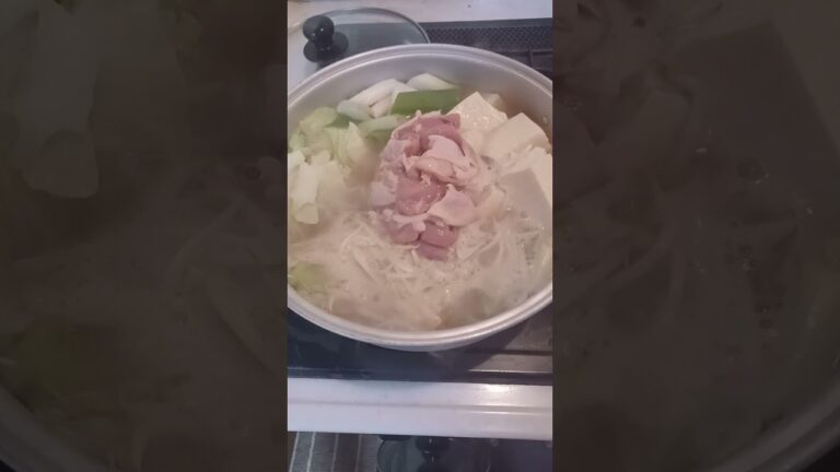 もやし、長ネギ、キャベツ、国産鶏肉、豆腐のコンソメ鍋だよ！