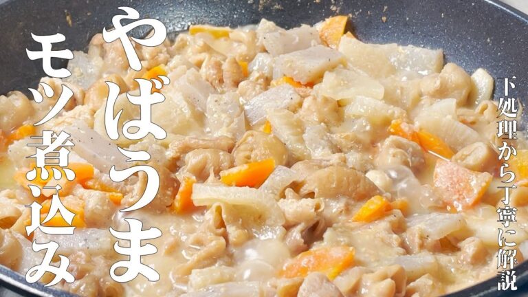 極めるレシピ！【定番もつ煮込み】ヤバうま！（下処理から作り方まで分かりやすく解説！）