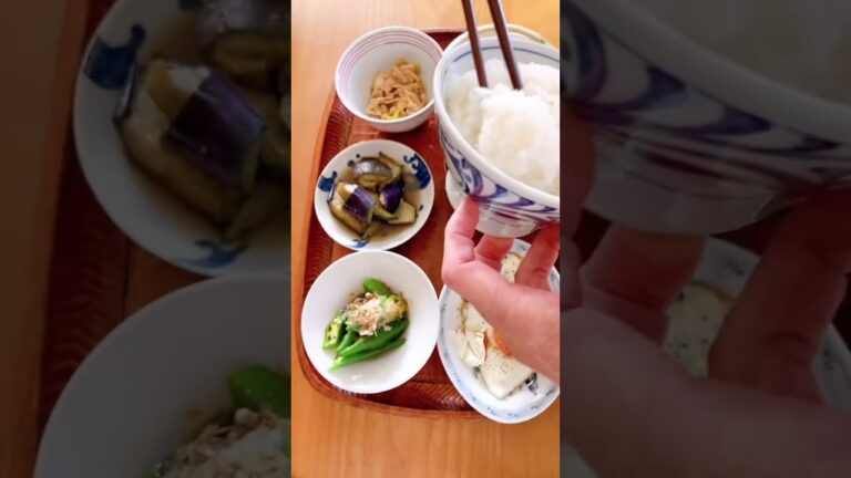 刻みオクラの鰹節かけで朝飯