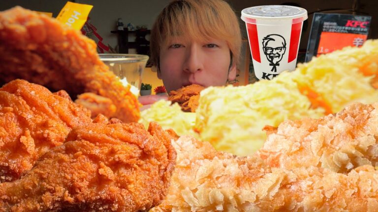 ASMR MUKBANG | 冬のレッドホットチキン、えびぷりぷりフライ（KFC）《🇯🇵日本語字幕》［咀嚼音 | Eating Sounds | 먹방］