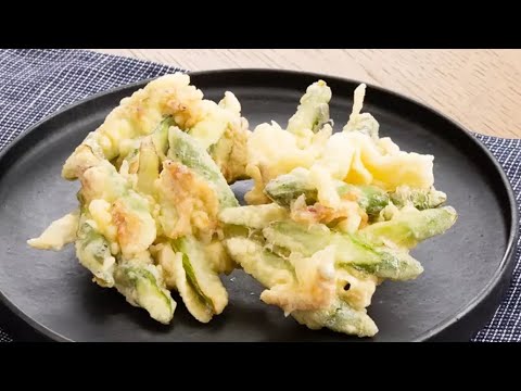 アスパラと桜えびのかき揚げ