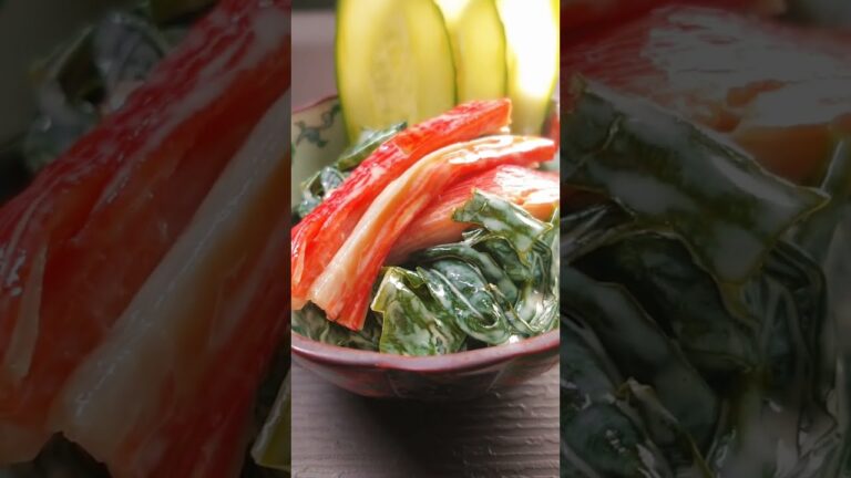 材料たった2つ増えるワカメとカニカマで絶品前菜で二品! #shorts