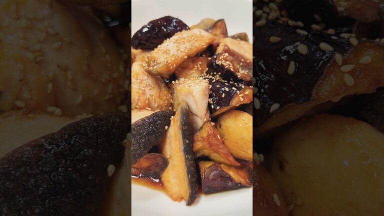 茄子は素揚げに限る‼️【鮭と茄子の揚げ浸しジュワうま！！🤯💓