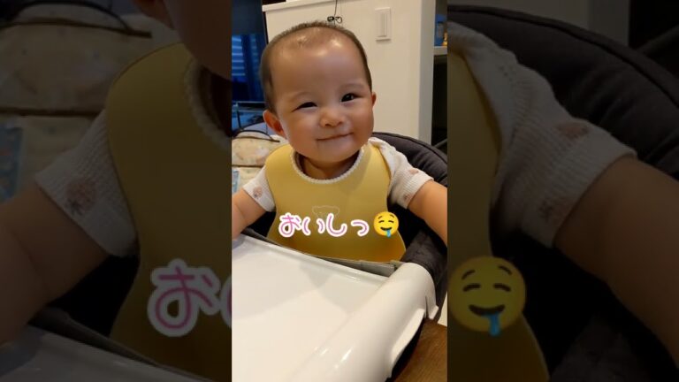 【生後7ヶ月】おかゆより鶏レバーが食べたい赤ちゃん /Baby wants to eat chicken liver rather than porridge #shorts #クォーター #vlog