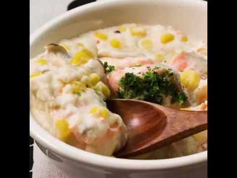 レンジで簡単、みんな大好き 鮭のクリームシチュー ｜ moguna[モグナ]