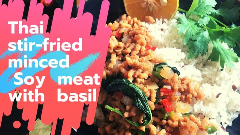 大豆ミートでガパオライス　VEGANバジル炒め[タイ飯]#96