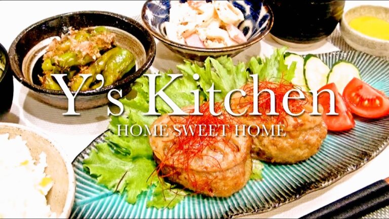 【夜ごはん】レンコンの挟み揚げ＆ししとうの焼き浸し＆レンコンサラダ＆カボチャの味噌汁