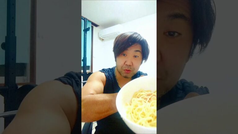 🔘筋トレ増量のお話。大好きな 和風たらこスパゲティでマックス大会。和風たらこ大盛り 大豆プロテイン