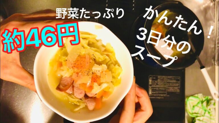 【かんたん料理】一人暮らしの野菜たっぷりスープ/誰でも作れる