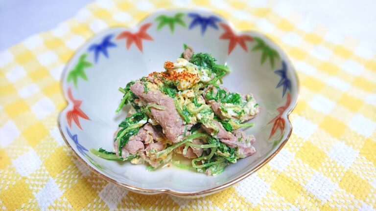水菜と豚の卵とじ【料理】