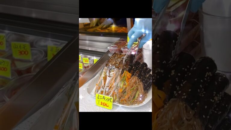 【韓国グルメ】凄い100円キンパ！！ This Korean sushi is less than $1