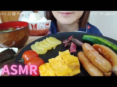 【咀嚼音】ウインナー朝ごはん。【Eating Sounds】Breakfast