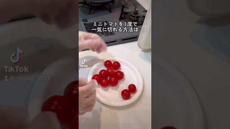 10万回再生⁉️1番簡単にミニトマトを切る方法 #ショート #shorts #ライフハック #lifehacks #簡単レシピ
