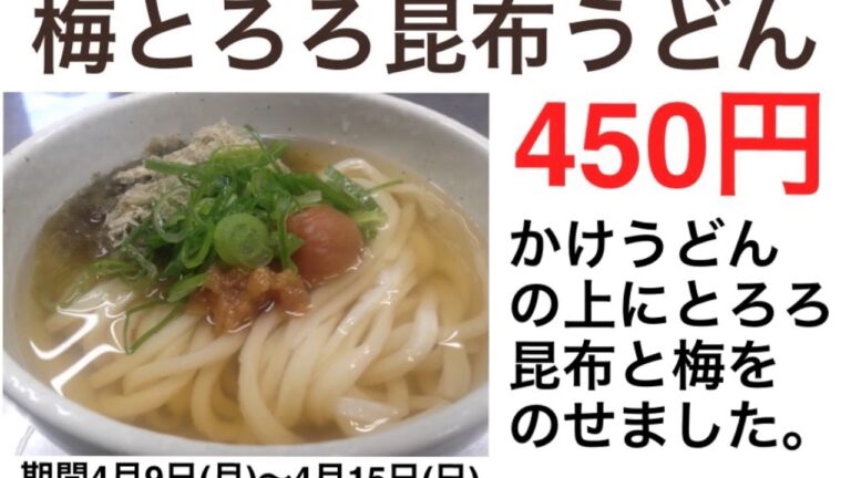 【梅とろろ昆布うどん】#手打ちうどん　#讃岐うどん　#さぬきうどん #UDON #饂飩　#週替わりうどん　#創作うどん #udonkuaaina #高知県
