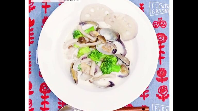 アーモンドミルクと秋野菜たっぷりの低カロリークラムチャウダー