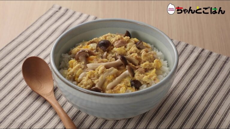 【動画レシピ】しめじとツナのたまごとじ丼