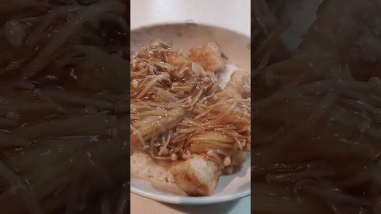 【えのきレシピ】揚げ鶏のえのきあんかけ飯！大人も子どももこれオススメ！ #shorts #男飯