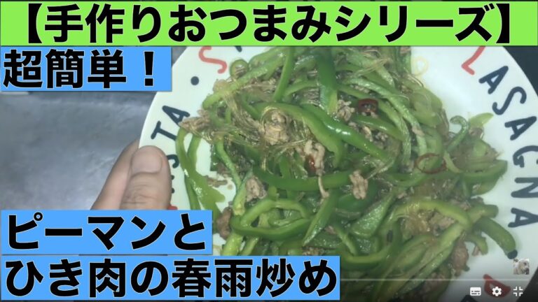 【手作りおつまみシリーズ】ピーマンとひき肉の春雨炒め