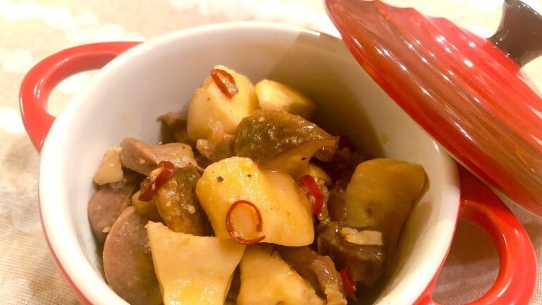 砂肝とエリンギのガーリック炒め。お酒によく合う一品。