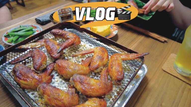 二人暮らし🍳料理vlog│４日間の食事記録、美味しい名古屋風手羽先料理を作って食べる、串カツ、ササミの春巻き│AIR FRYERに頼る│ノンフライヤー│クイジナート│エアフライヤー