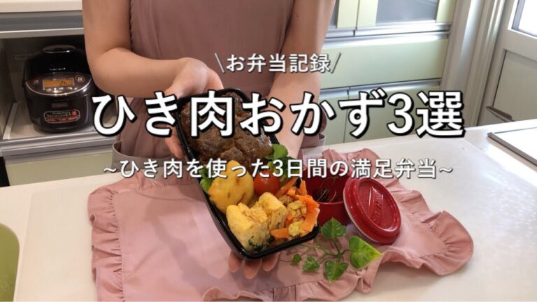 【ひき肉】合い挽き肉を活用した3日間のお弁当/デミグラスハンバーグ/ドライカレー/サイコロステーキ