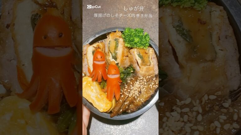 【厚揚げのしそチーズ肉巻き弁当】ミーム化お待ちしてます😇笑笑 #弁当 #sugars弁当 #旦那弁当 #お弁当記録 #おうちごはん #お弁当詰める動画