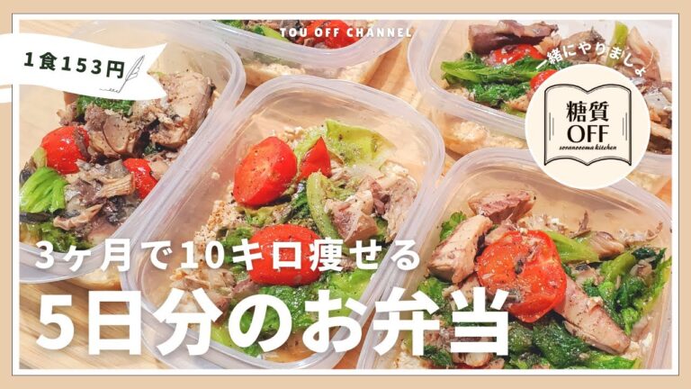 【ズボラ弁当】低糖質・高たんぱくな【鯖缶弁当】5日分まとめて作り置きする冷凍弁当の作り方