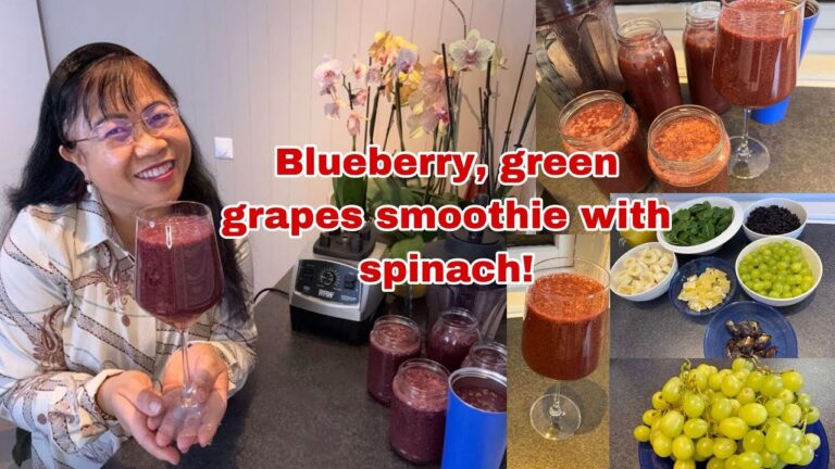 How to make my own version of blueberry, green grapes smoothie with spinach?